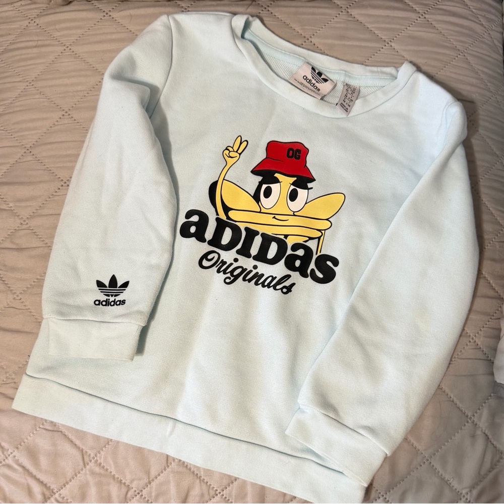 Adidas Originals Kids Light Blue Graphic Sweatshirt